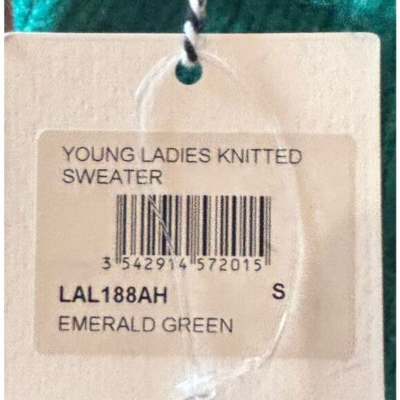 Lili Sidonio Young Ladies Knitted Sweater in Emerald Green NWT Size Small - Picture 4 of 6